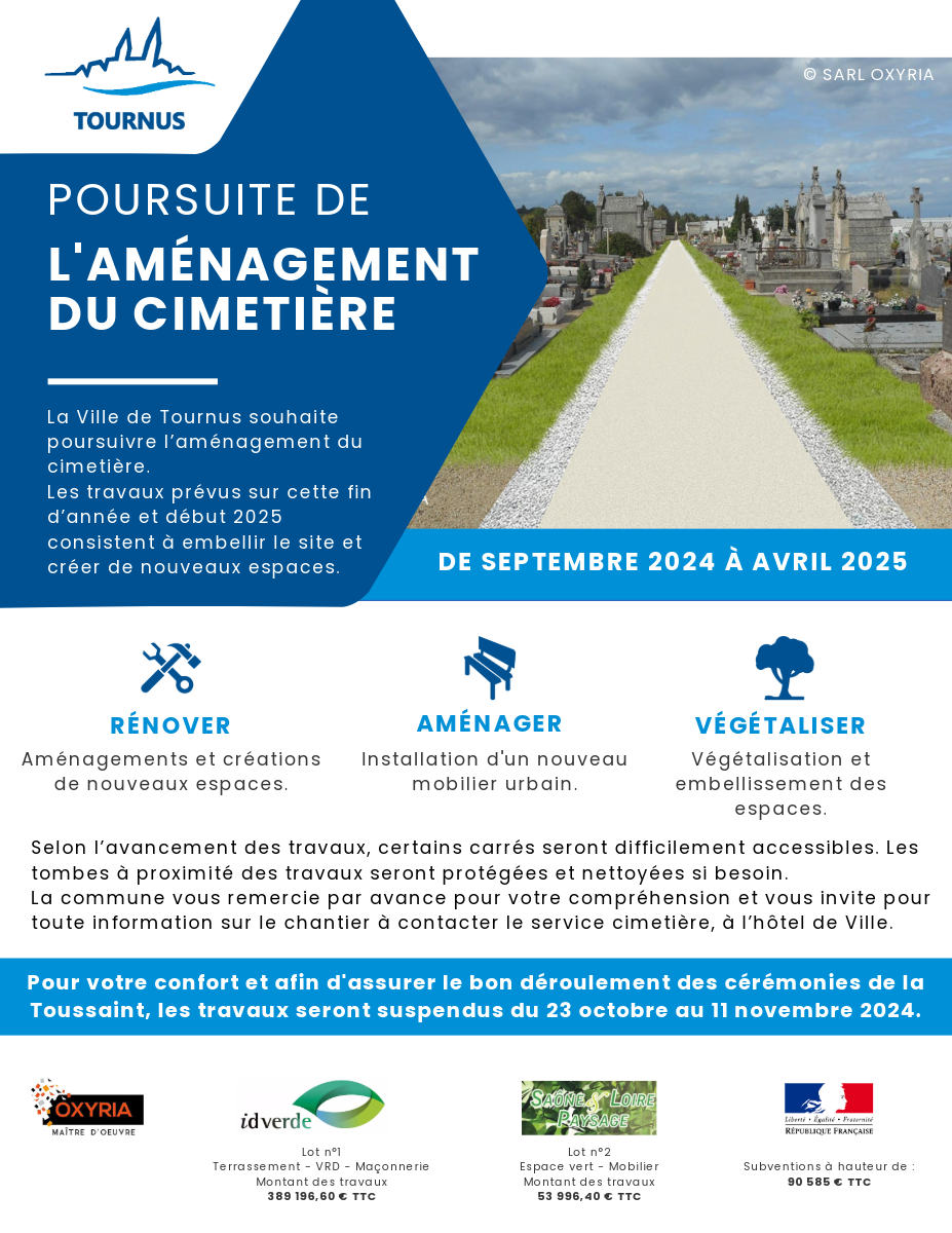 Travaux aménagement du cimetière